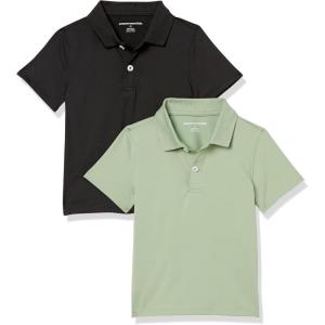 imageAmazon Essentials Boys and Toddlers ShortSleeve Active Performance Polo Shirts Pack of 2BlackOlive