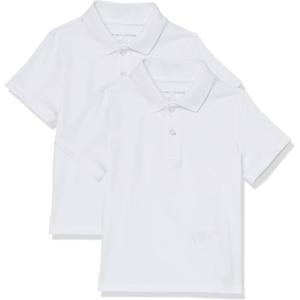 imageAmazon Essentials Boys and Toddlers ShortSleeve Active Performance Polo Shirts Pack of 2White