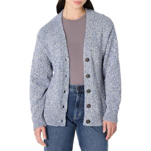 imageAmazon Essentials Womens OversizedFit MultiColor Heavyweight ButtonUp CardiganBright Blue Marl