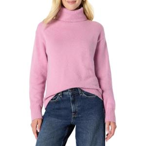 imageAmazon Essentials Womens RelaxedFit Cotton Blend Turtleneck Pullover SweaterMauve