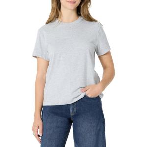 imageAmazon Essentials Womens RelaxedFit Cotton Crewneck TShirtLight Grey Heather