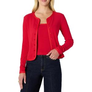 imageAmazon Essentials Womens SlimFit Ribbed Cardigan ampamp Cami Set with Removable StrapsRed