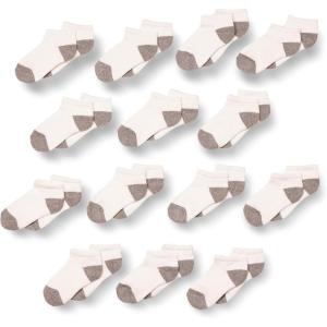 imageAmazon Essentials unisexchild Cotton Low Cut Cushioned SockWhiteGrey