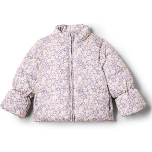 imageAmazon Essentials x Sofia Grainge Toddlers and Baby Girls Taffeta Puffer JacketBlue Ivory Delicate Floral