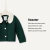 imageAmazon Essentials x Sofia Grainge Unisex Toddlers and Babies Peter Pan Collar Sweater JacketDark Green