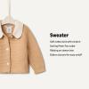 imageAmazon Essentials x Sofia Grainge Unisex Toddlers and Babies Peter Pan Collar Sweater JacketLight Camel