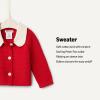 imageAmazon Essentials x Sofia Grainge Unisex Toddlers and Babies Peter Pan Collar Sweater JacketRed