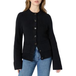 imageAmazon Essentials Womens RegularFit LongSleeve Cardigan with Bell Sleeves and Shaped WaistBlack