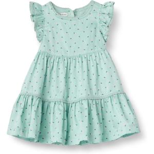 imageAmazon Essentials x Sofia Grainge Toddlers and Baby Girls Woven Ruffle Sleeve DressMint Little Strawberries