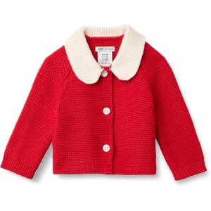 imageAmazon Essentials x Sofia Grainge Unisex Toddlers and Babies Peter Pan Collar Sweater JacketRed