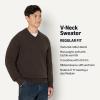 imageAmazon Essentials Demis Pick Mens RegularFit Cotton Blend VNeck SweaterChocolate Heather