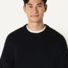 imageAmazon Essentials Demis Pick Mens RelaxedFit Cotton Blend Textured Crewneck Pullover SweaterBlack