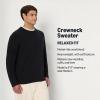 imageAmazon Essentials Demis Pick Mens RelaxedFit Cotton Blend Textured Crewneck Pullover SweaterBlack