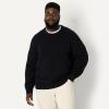imageAmazon Essentials Demis Pick Mens RelaxedFit Cotton Blend Textured Crewneck Pullover SweaterBlack
