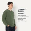 imageAmazon Essentials Demis Pick Mens RelaxedFit Cotton Blend Textured Crewneck Pullover SweaterDark Olive