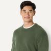 imageAmazon Essentials Demis Pick Mens RelaxedFit Cotton Blend Textured Crewneck Pullover SweaterDark Olive