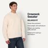 imageAmazon Essentials Demis Pick Mens RelaxedFit Cotton Blend Textured Crewneck Pullover SweaterOatmeal Heather