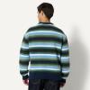 imageAmazon Essentials Demis Pick Mens RelaxedFit Faux Mohair Crewneck Pullover SweaterNavy Blue Stripe Knit