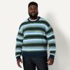 imageAmazon Essentials Demis Pick Mens RelaxedFit Faux Mohair Crewneck Pullover SweaterNavy Blue Stripe Knit