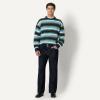 imageAmazon Essentials Demis Pick Mens RelaxedFit Faux Mohair Crewneck Pullover SweaterNavy Blue Stripe Knit