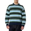 imageAmazon Essentials Demis Pick Mens RelaxedFit Faux Mohair Crewneck Pullover SweaterNavy Blue Stripe Knit