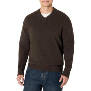 imageAmazon Essentials Demis Pick Mens RegularFit Cotton Blend VNeck SweaterChocolate Heather