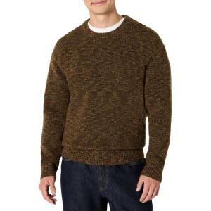 imageAmazon Essentials Demis Pick Mens RelaxedFit MultiColor Heavyweight Crewneck Pullover SweaterDark Brown Marl