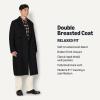 imageAmazon Essentials Demis Pick Mens RelaxedFit Double Breasted Wool Blend Longline TopcoatBlack