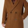 imageAmazon Essentials Demis Pick Mens RelaxedFit Double Breasted Wool Blend Longline TopcoatCaramel Heather