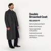imageAmazon Essentials Demis Pick Mens RelaxedFit Double Breasted Wool Blend Longline TopcoatCharcoal Heather