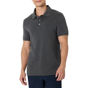 imageAmazon Essentials Mens Slim Fit Interlock Polo ShirtCharcoal Heather