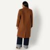 imageAmazon Essentials Demis Pick Womens RegularFit Double Breasted WoolBlend Longline CoatCaramel Heather