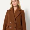 imageAmazon Essentials Demis Pick Womens RegularFit Double Breasted WoolBlend Longline CoatCaramel Heather