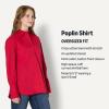 imageAmazon Essentials Demis Pick Womens OversizedFit Cotton Stretch Poplin ButtonDown Dress ShirtRed