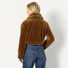 imageAmazon Essentials Demis Pick Womens OversizedFit Cropped Faux Fur Jacket with CollarBrown