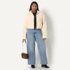 imageAmazon Essentials Demis Pick Womens OversizedFit Cropped Faux Fur Jacket with CollarCream