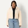 imageAmazon Essentials Demis Pick Womens OversizedFit Cropped Faux Fur Jacket with CollarCream