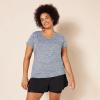 imageAmazon Essentials Womens Active Quick Dry Tech Stretch ShortSleeve VNeck TShirt Available in Plus Size Pack of 2Black HeatherNavy Heather