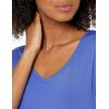 imageAmazon Essentials Womens Active Quick Dry Tech Stretch ShortSleeve VNeck TShirt Available in Plus Size Pack of 2BlackBright Blue