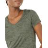 imageAmazon Essentials Womens Active Quick Dry Tech Stretch ShortSleeve VNeck TShirt Available in Plus Size Pack of 2BlackOlive Space Dye