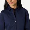 imageAmazon Essentials Womens RegularFit Stretch Poplin ButtonUp Dress ShirtNavy