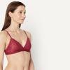 imageAmazon Essentials Womens Stretch Galloon Lace Unlined Triangle BraBurgundySoft Petal