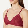 imageAmazon Essentials Womens Stretch Galloon Lace Unlined Triangle BraBurgundySoft Petal