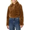 imageAmazon Essentials Demis Pick Womens OversizedFit Cropped Faux Fur Jacket with CollarBrown