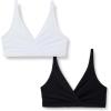 imageAmazon Essentials Womens Peached Microfiber Pullover Nursing Sleep Bra Pack of 2BlackWhite