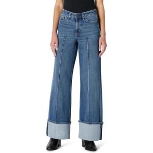 imageAmazon Essentials Demis Pick Womens HighRise Wide Leg Cuffed JeanMedium Blue Vintage