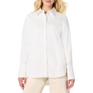 imageAmazon Essentials Demis Pick Womens OversizedFit Cotton Stretch Poplin ButtonDown Dress ShirtBright White