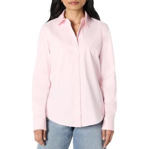 imageAmazon Essentials Womens RegularFit Stretch Poplin ButtonUp Dress ShirtLight Pink