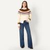 imageAmazon Essentials Demis Pick Womens OversizedFit Fair Isle Crewneck SweaterCream Caramel Chevron Knit