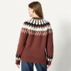 imageAmazon Essentials Demis Pick Womens OversizedFit Fair Isle Crewneck SweaterDark Brown Mint Green Chevron